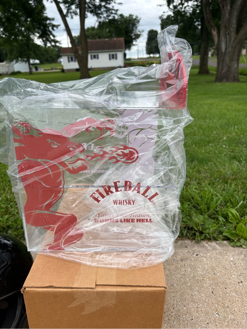 Fireball Whisky Branded Clear Countertop Display New Red Logo